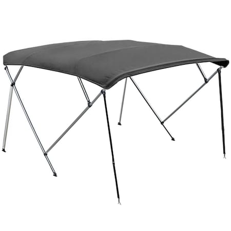 Kapsco Moto Kapsco Moto 4H5W96-GRY 91 to 96 in. North East Harbor 4 Bow Boat Bimini Top Cover with Rear Support Poles & Zippered Boot; Gray 4H5W96-GRY
